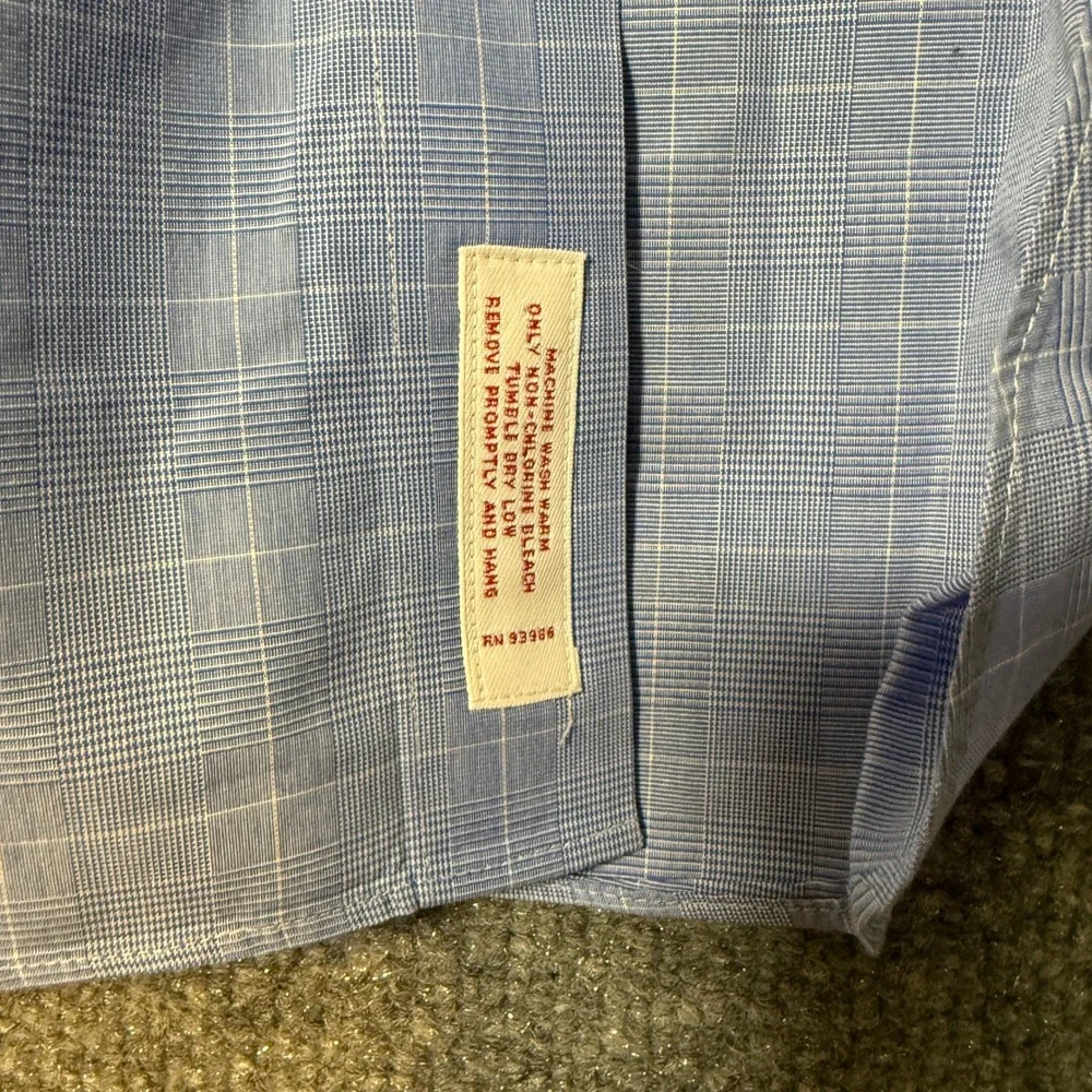 Brooks Brothers Shirt Mens‎ 16-4/5 Blue Button Down Plaid Regular Fit Non Iron